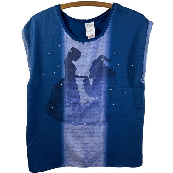 Disney store Women Belle Fashion Top Shirt Blouse Beauty and The Beast - Picture 1 of 9